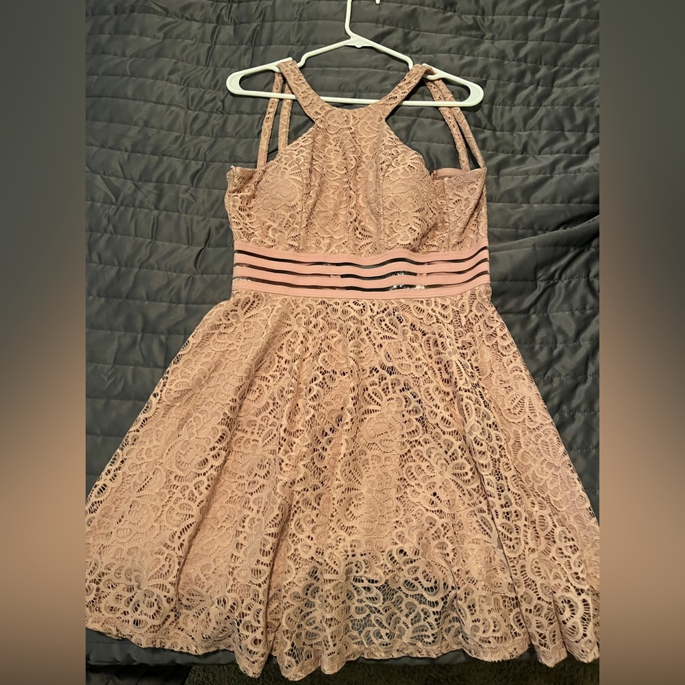 Pink dress (see through waist)